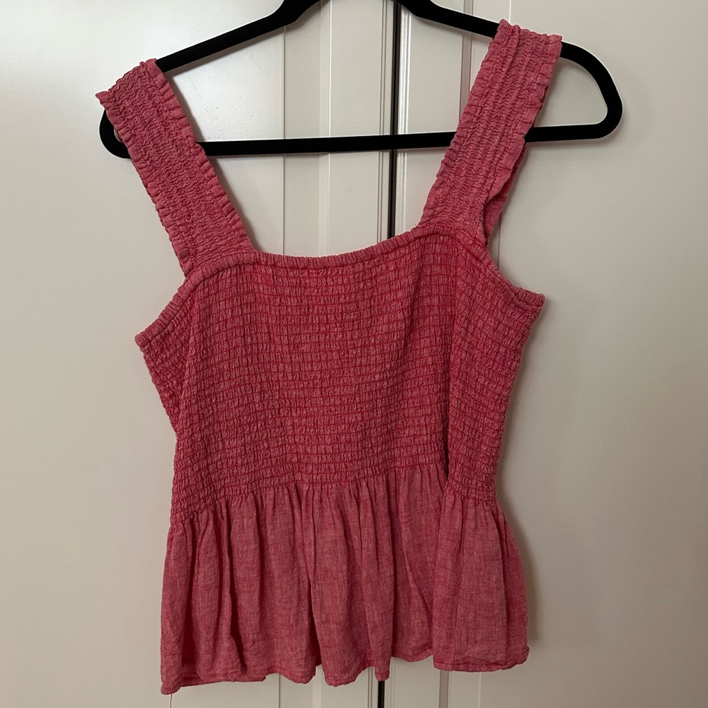 Mauve by Anthropologie Red Peplum Top